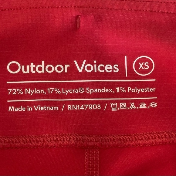 OUTDOOR VOICES TechSweat Red Cropped Leggings Tights Size XS - Picture 3 of 14